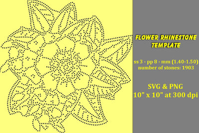 Flower Rhinestone Template SVG Ethnic Touch 
