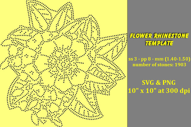 Flower Rhinestone Template SVG Ethnic Touch 