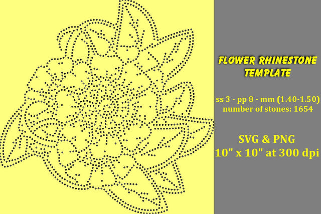 Flower Rhinestone Template SVG Ethnic Touch 