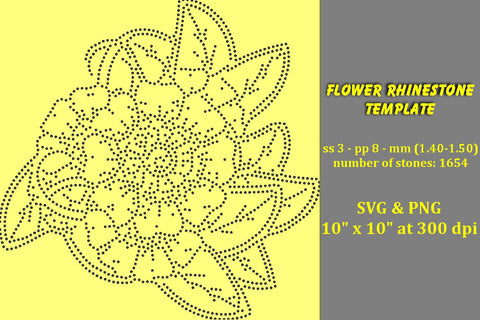 Flower Rhinestone Template SVG Ethnic Touch 
