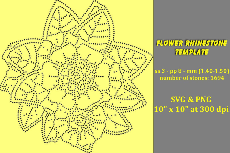 Flower Rhinestone Template SVG Ethnic Touch 