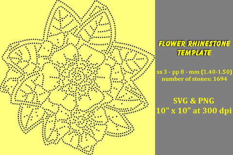 Flower Rhinestone Template SVG Ethnic Touch 