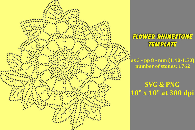 Flower Rhinestone Template SVG Ethnic Touch 