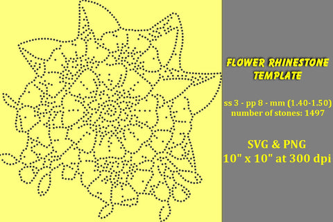 Flower Rhinestone Template SVG Ethnic Touch 
