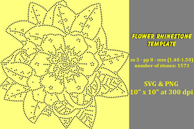 Flower Rhinestone Template SVG Ethnic Touch 