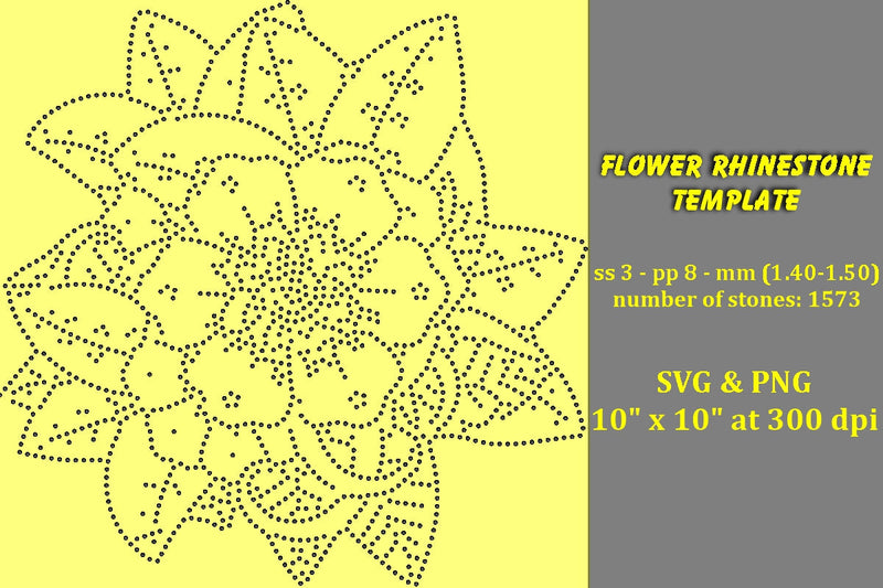 Flower Rhinestone Template SVG Ethnic Touch 