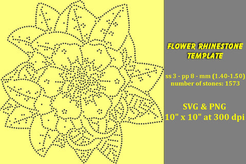 Flower Rhinestone Template SVG Ethnic Touch 