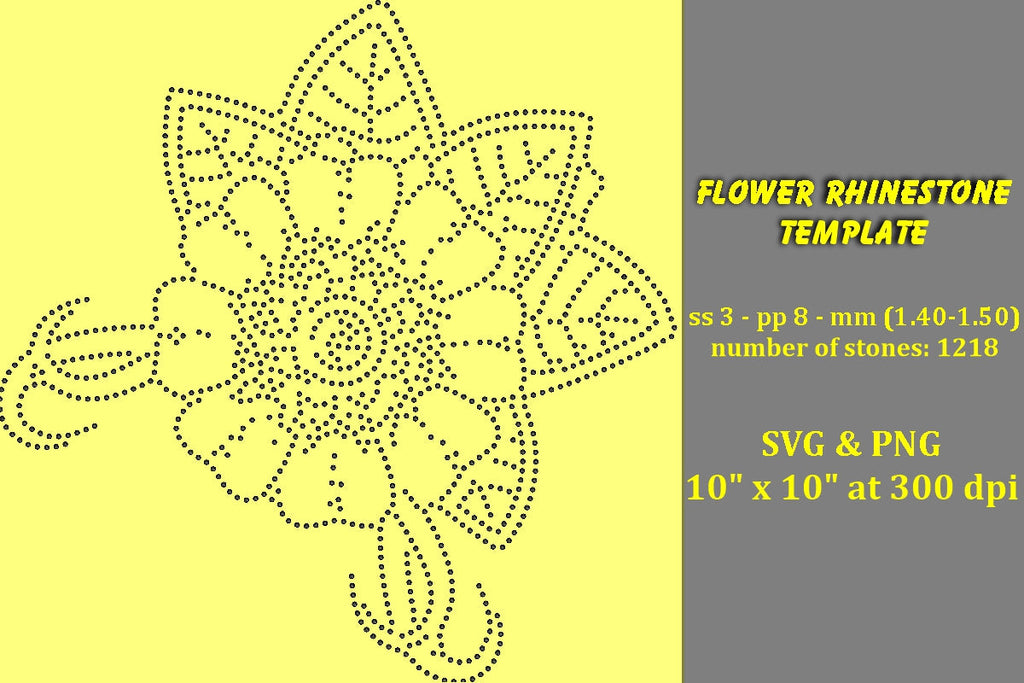 Flower Rhinestone Template - So Fontsy