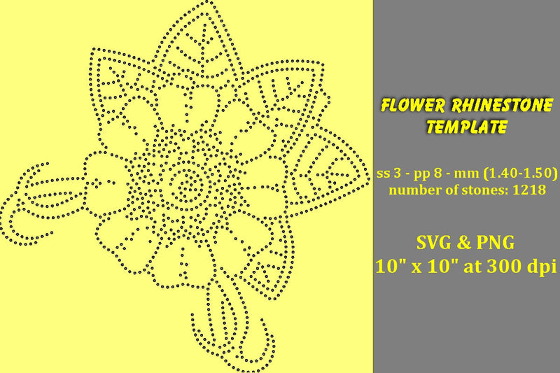 Flower Rhinestone Template SVG Ethnic Touch 