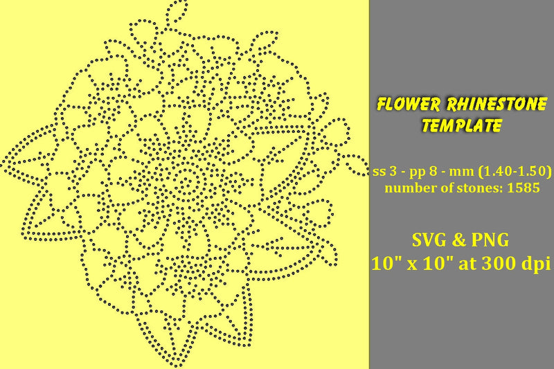 Flower Rhinestone Template SVG Ethnic Touch 