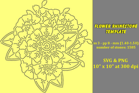 Flower Rhinestone Template SVG Ethnic Touch 