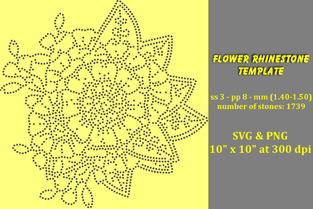 Flower Rhinestone Template - So Fontsy