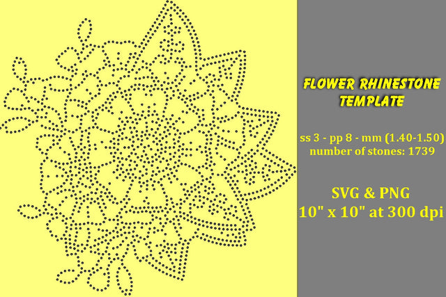 Flower Rhinestone Template SVG Ethnic Touch 