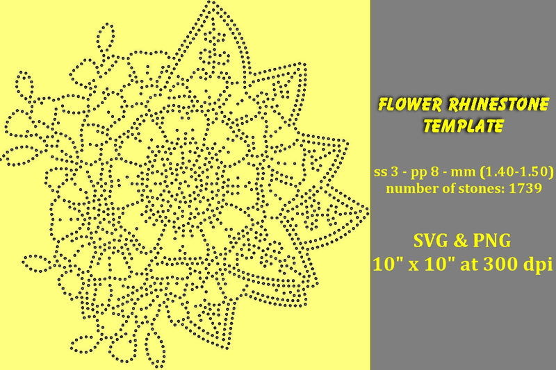Flower Rhinestone Template SVG Ethnic Touch 