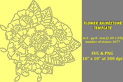 Flower Rhinestone Template SVG Ethnic Touch 