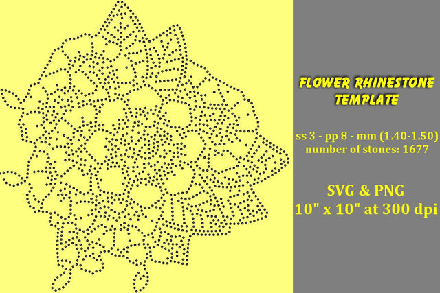Flower Rhinestone Template SVG Ethnic Touch 