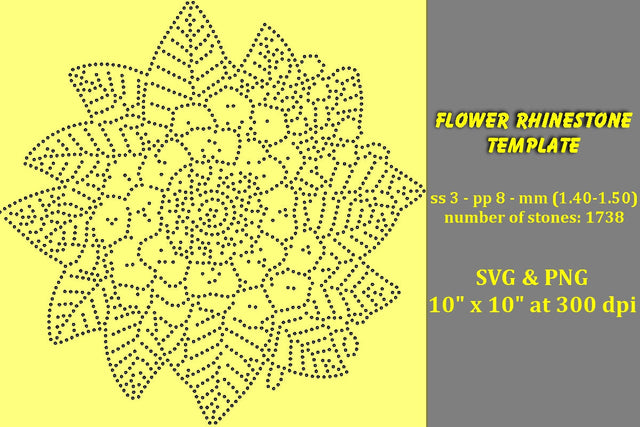 Flower Rhinestone Template SVG Ethnic Touch 