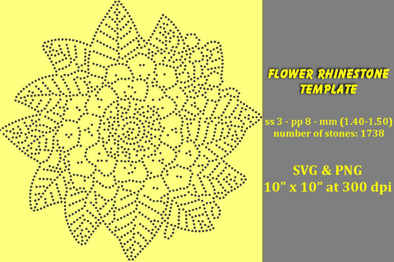 Flower Rhinestone Template SVG Ethnic Touch 