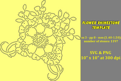 Flower Rhinestone Template SVG Ethnic Touch 