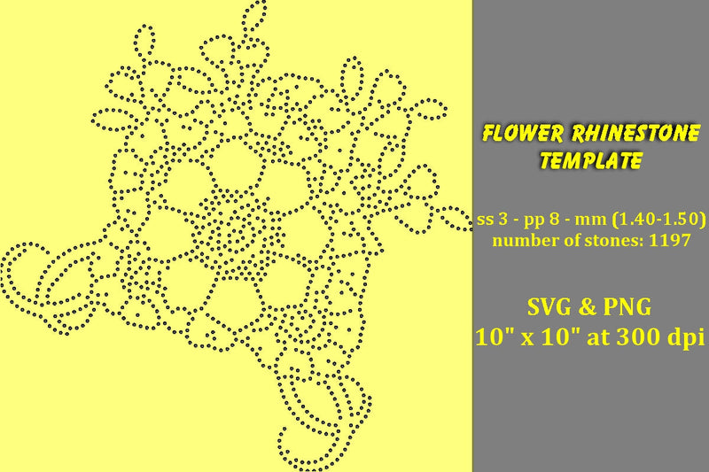 Flower Rhinestone Template SVG Ethnic Touch 
