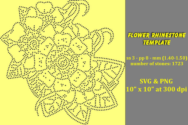 Flower Rhinestone Template SVG Ethnic Touch 