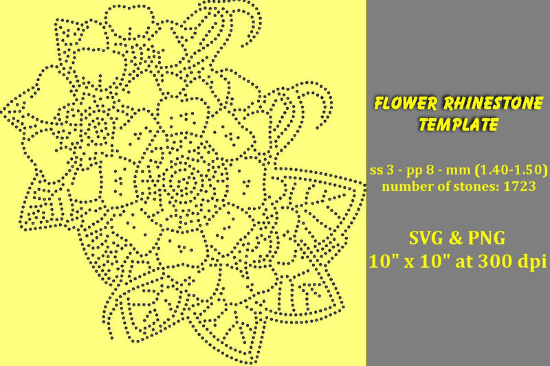 Flower Rhinestone Template SVG Ethnic Touch 