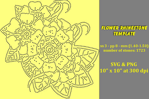 Flower Rhinestone Template SVG Ethnic Touch 