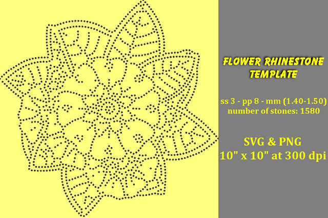 Flower Rhinestone Template SVG Ethnic Touch 