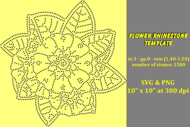 Flower Rhinestone Template SVG Ethnic Touch 