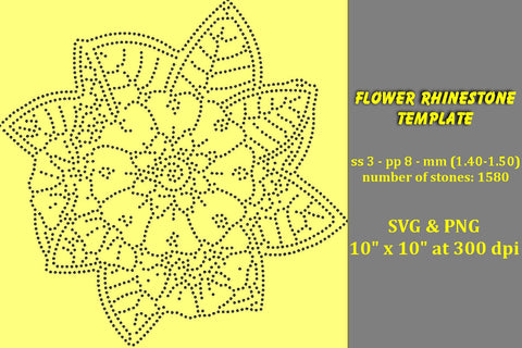 Flower Rhinestone Template SVG Ethnic Touch 