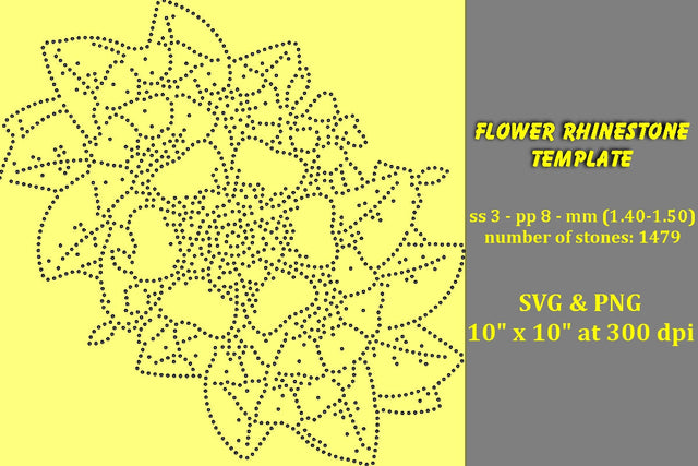 Flower Rhinestone Template SVG Ethnic Touch 
