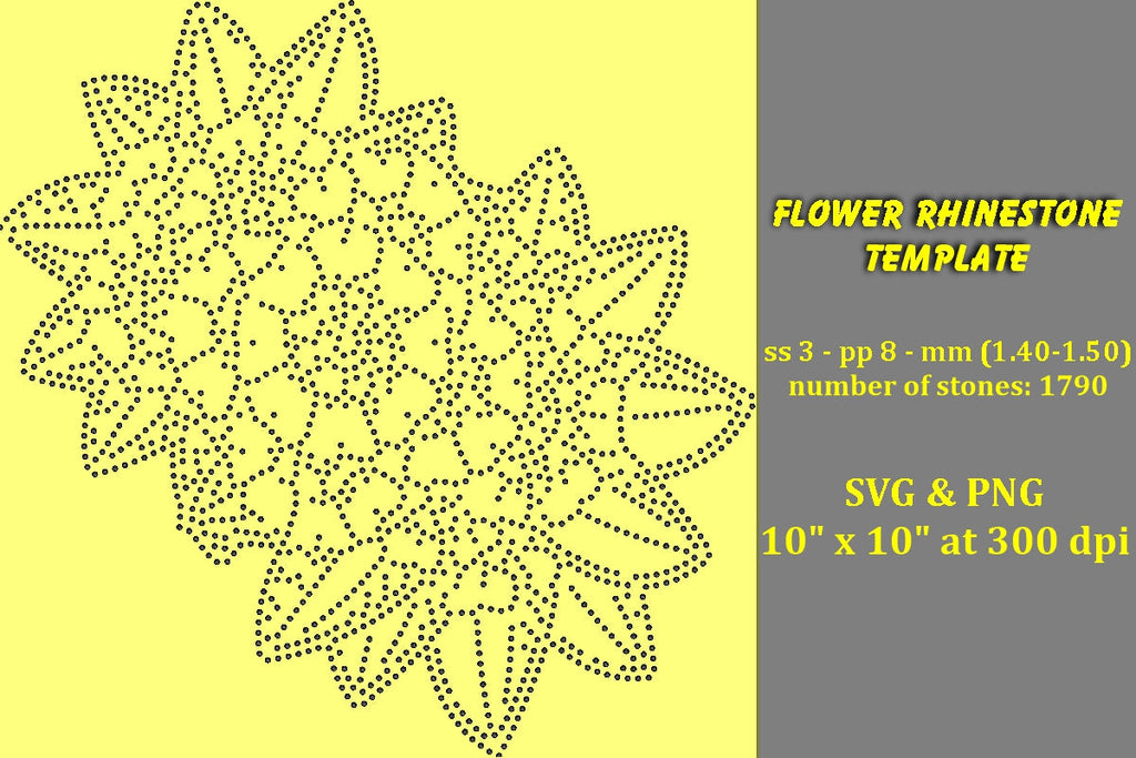 Flower Rhinestone Template - So Fontsy