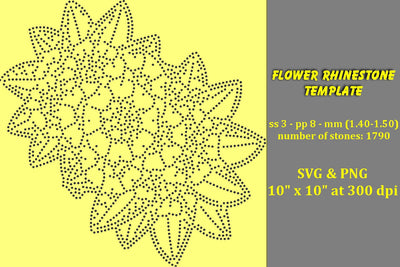 Flower Rhinestone Template SVG Ethnic Touch 