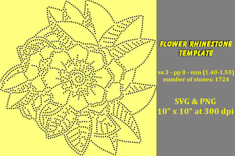 Flower Rhinestone Template SVG Ethnic Touch 