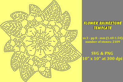 Flower Rhinestone Template SVG Ethnic Touch 