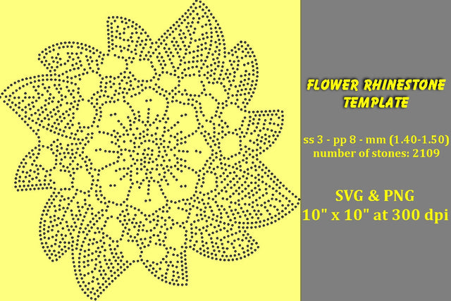 Flower Rhinestone Template SVG Ethnic Touch 