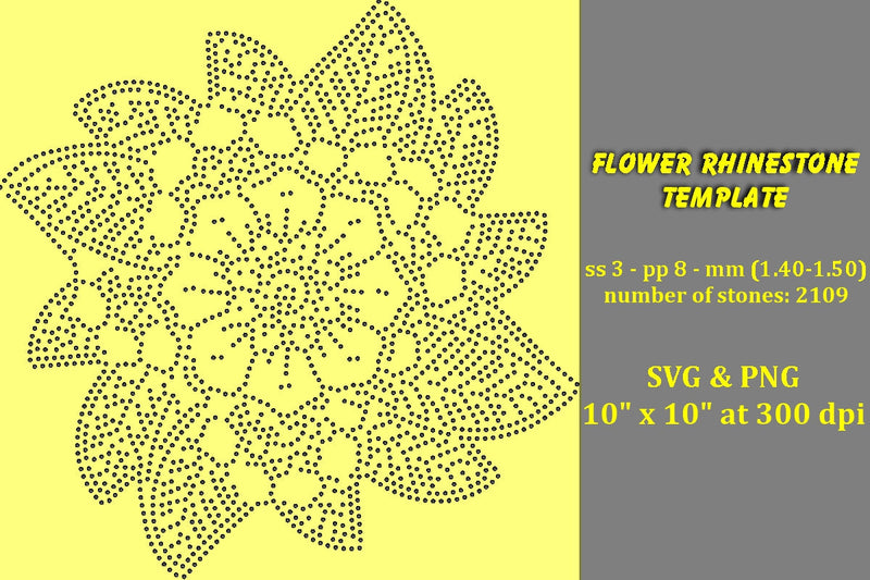 Flower Rhinestone Template SVG Ethnic Touch 