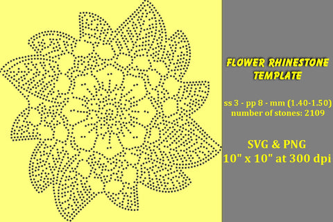 Flower Rhinestone Template SVG Ethnic Touch 