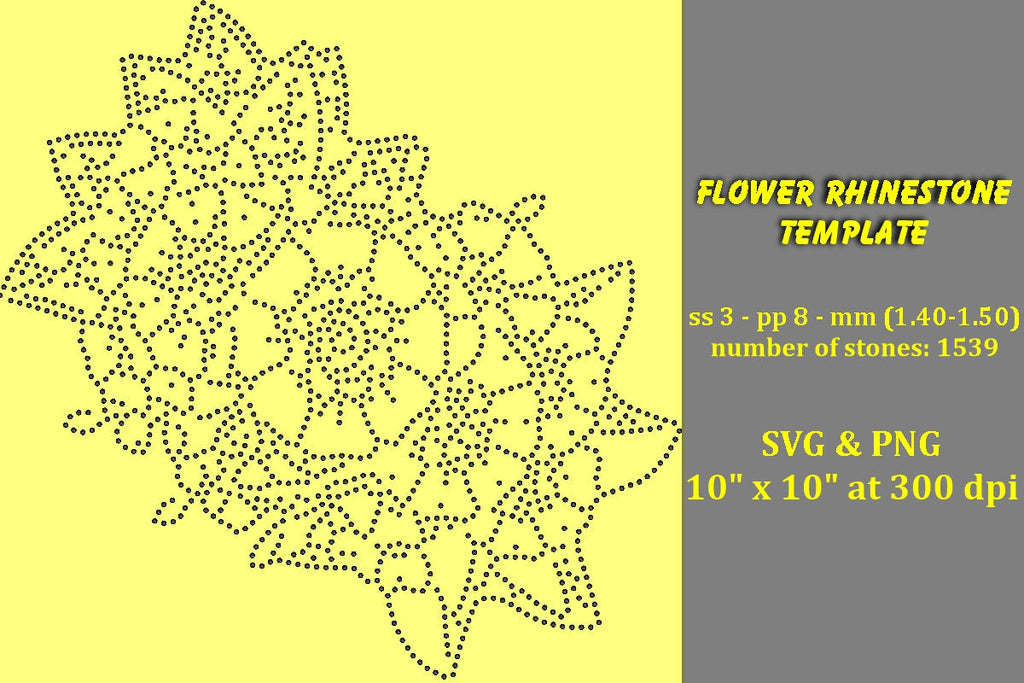 Flower Rhinestone Template - So Fontsy