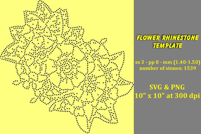 Flower Rhinestone Template SVG Ethnic Touch 