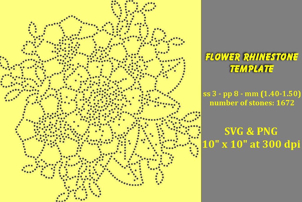 Flower Rhinestone Template - So Fontsy