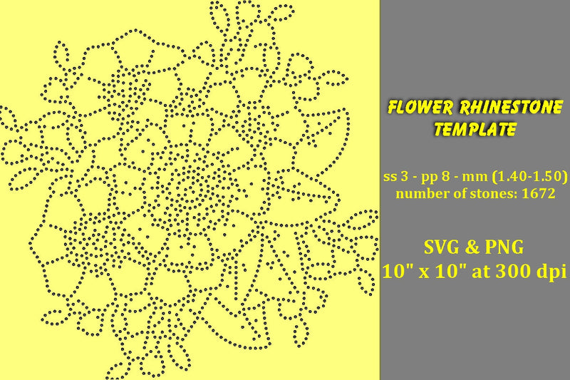 Flower Rhinestone Template SVG Ethnic Touch 