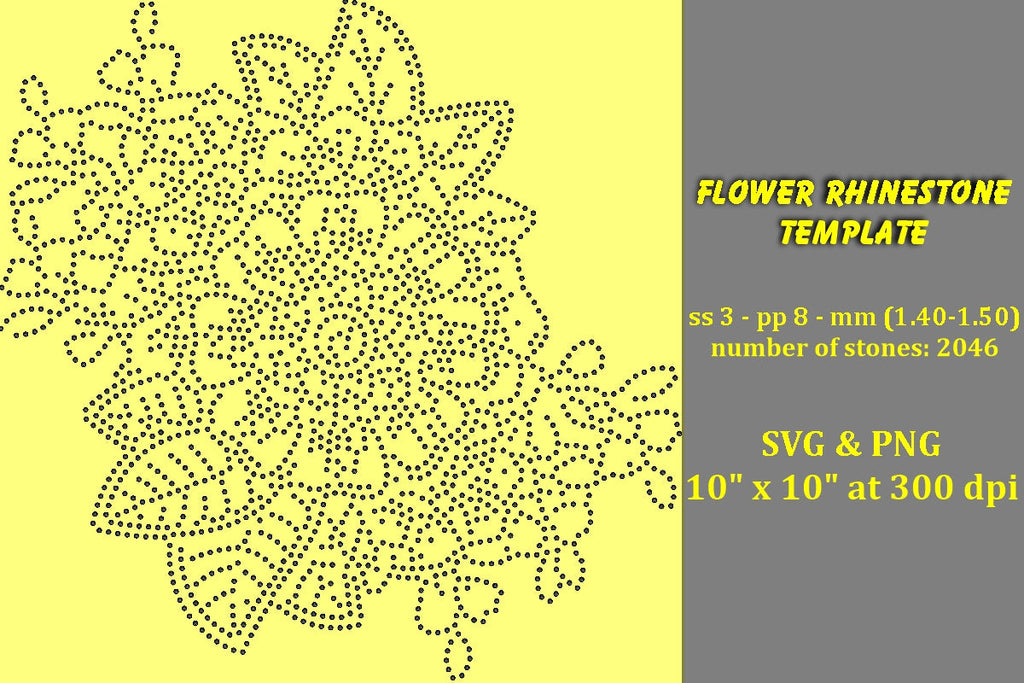 Flower Rhinestone Template - So Fontsy