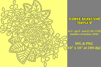 Flower Rhinestone Template SVG Ethnic Touch 