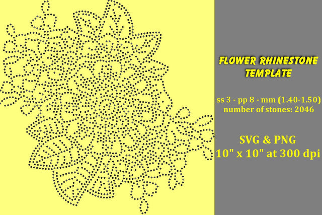 Flower Rhinestone Template SVG Ethnic Touch 