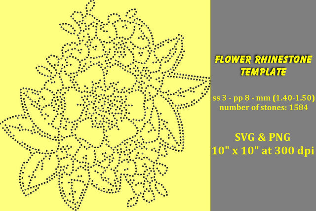 Flower Rhinestone Template SVG Ethnic Touch 