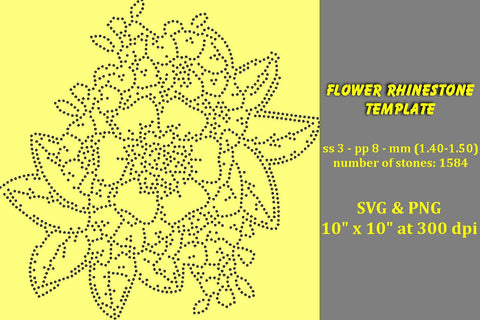Flower Rhinestone Template SVG Ethnic Touch 