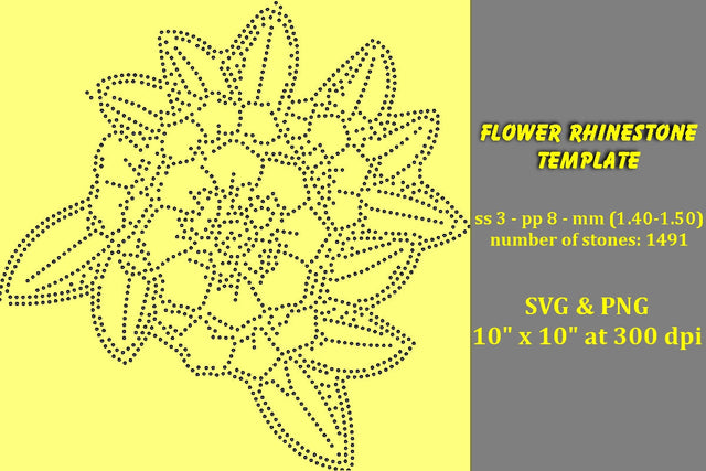 Flower Rhinestone Template SVG Ethnic Touch 