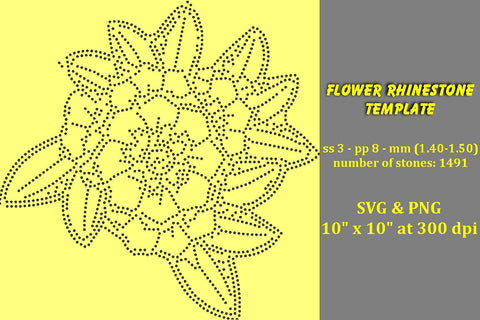 Flower Rhinestone Template SVG Ethnic Touch 