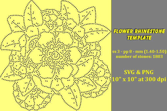 Flower Rhinestone Template SVG Ethnic Touch 